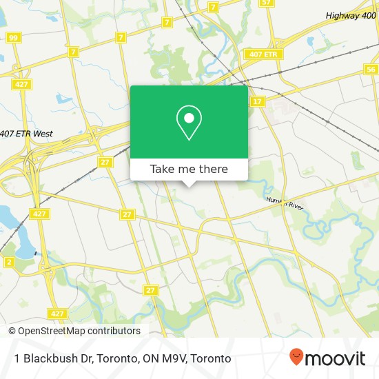 1 Blackbush Dr, Toronto, ON M9V map