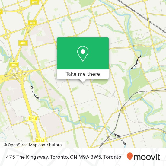 475 The Kingsway, Toronto, ON M9A 3W5 map