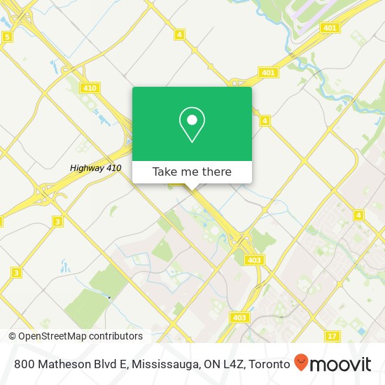 800 Matheson Blvd E, Mississauga, ON L4Z map