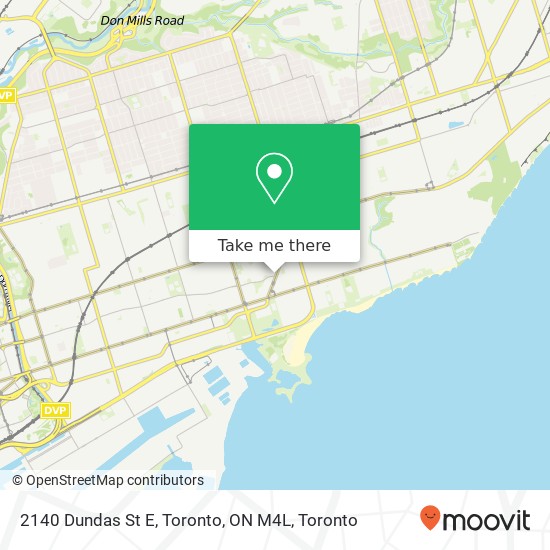 2140 Dundas St E, Toronto, ON M4L map