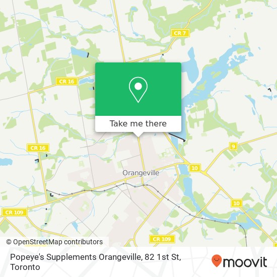Popeye's Supplements Orangeville, 82 1st St map