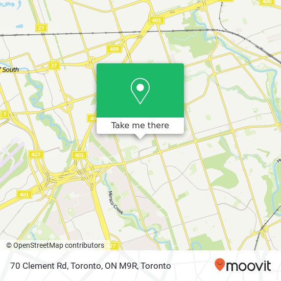 70 Clement Rd, Toronto, ON M9R map