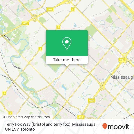 Terry Fox Way (bristol and terry fox), Mississauga, ON L5V map