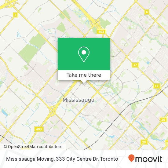 Mississauga Moving, 333 City Centre Dr map