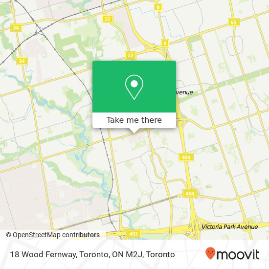 18 Wood Fernway, Toronto, ON M2J map