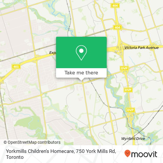 Yorkmills Children's Homecare, 750 York Mills Rd map
