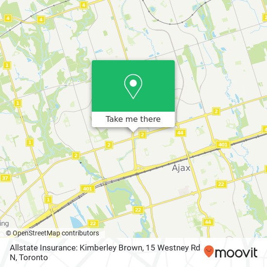 Allstate Insurance: Kimberley Brown, 15 Westney Rd N map