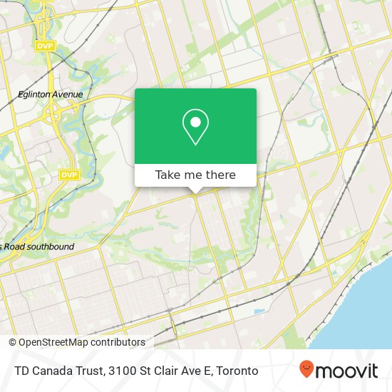 TD Canada Trust, 3100 St Clair Ave E map