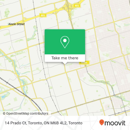 14 Prado Ct, Toronto, ON M6B 4L2 map