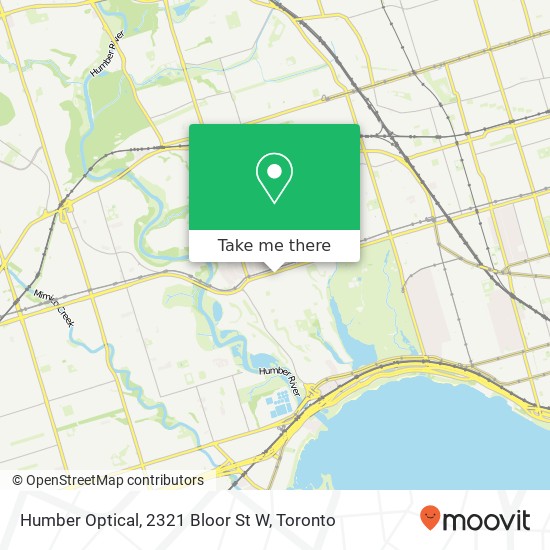 Humber Optical, 2321 Bloor St W map