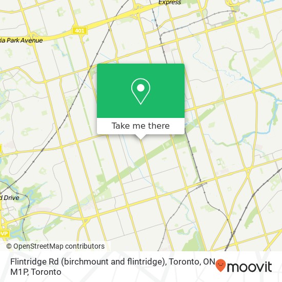 Flintridge Rd (birchmount and flintridge), Toronto, ON M1P map