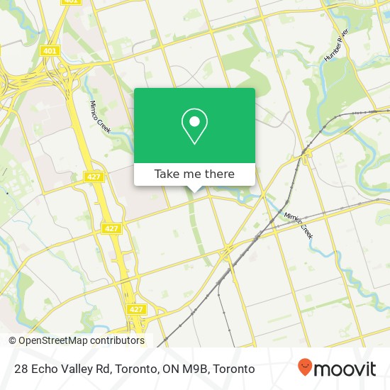 28 Echo Valley Rd, Toronto, ON M9B map