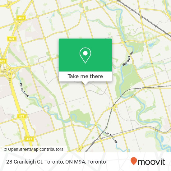 28 Cranleigh Ct, Toronto, ON M9A map