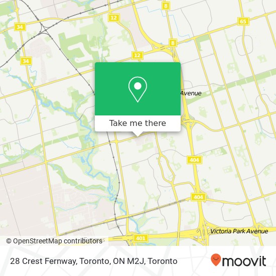 28 Crest Fernway, Toronto, ON M2J map