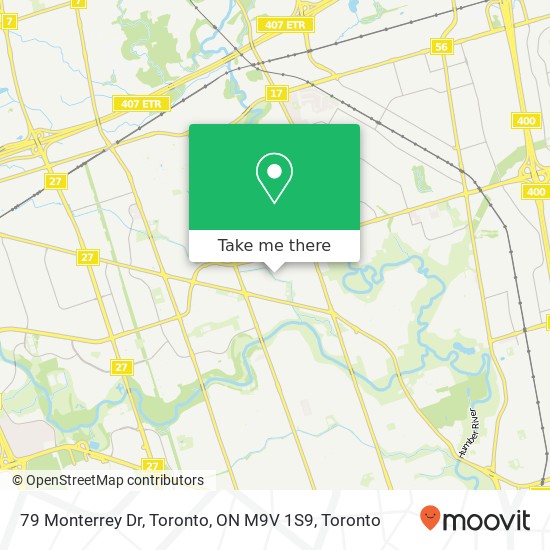 79 Monterrey Dr, Toronto, ON M9V 1S9 map