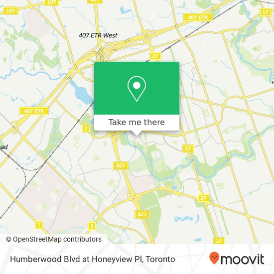 Humberwood Blvd at Honeyview Pl plan