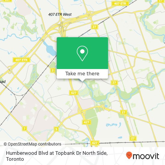 Humberwood Blvd at Topbank Dr North Side map