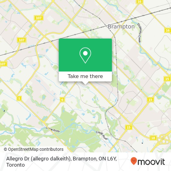 Allegro Dr (allegro dalkeith), Brampton, ON L6Y map