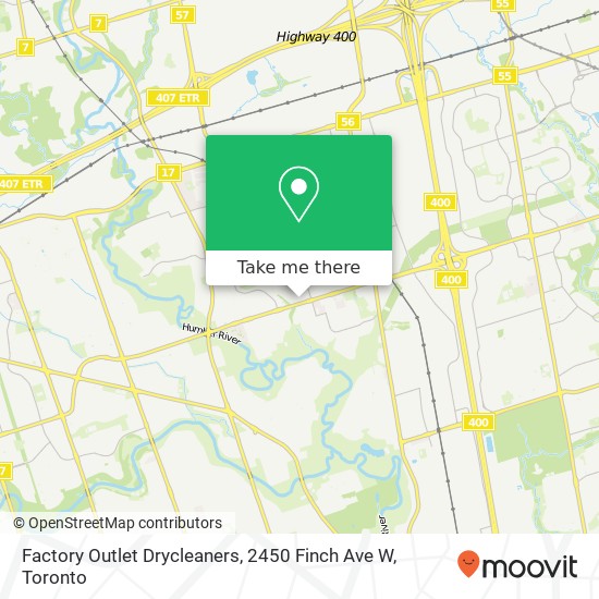 Factory Outlet Drycleaners, 2450 Finch Ave W map