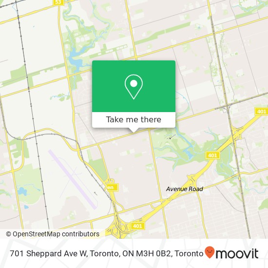 701 Sheppard Ave W, Toronto, ON M3H 0B2 map