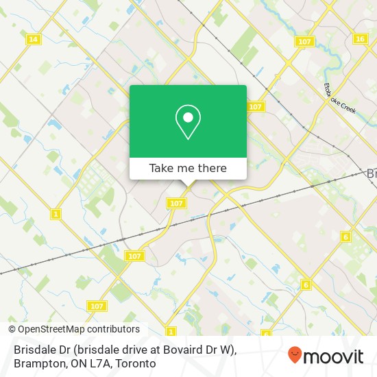 Brisdale Dr (brisdale drive at Bovaird Dr W), Brampton, ON L7A map