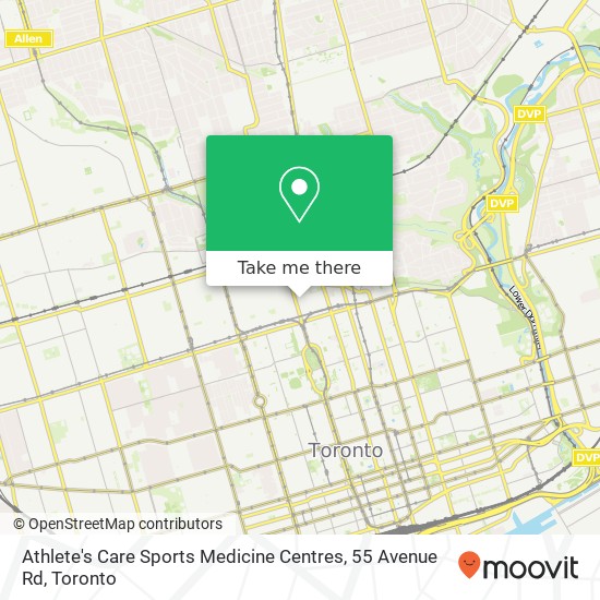 Athlete's Care Sports Medicine Centres, 55 Avenue Rd plan