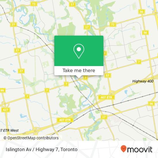 Islington Av / Highway 7 map