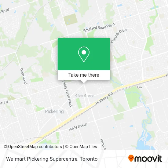 Walmart Pickering Supercentre map