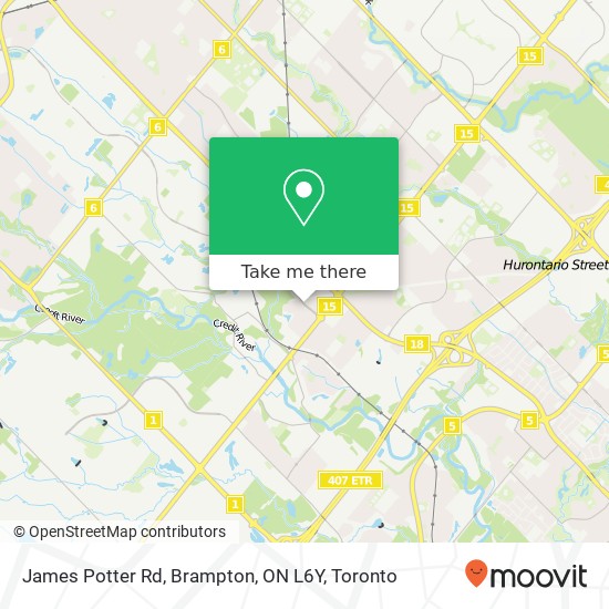 James Potter Rd, Brampton, ON L6Y map