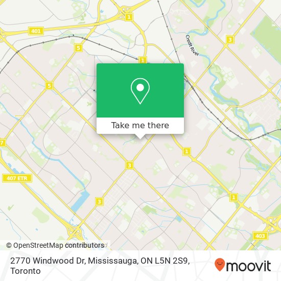 2770 Windwood Dr, Mississauga, ON L5N 2S9 map