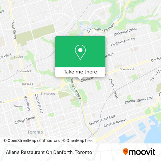 Allen's Restaurant On Danforth map