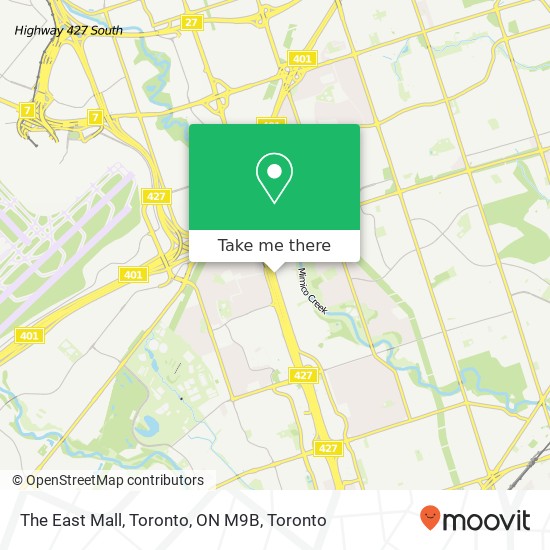 The East Mall, Toronto, ON M9B map