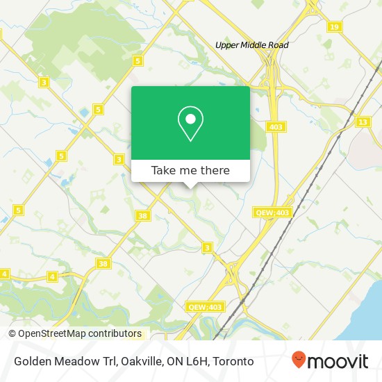 Golden Meadow Trl, Oakville, ON L6H map