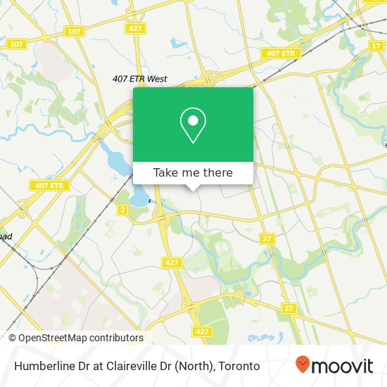Humberline Dr at Claireville Dr (North) map