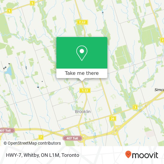 HWY-7, Whitby, ON L1M map