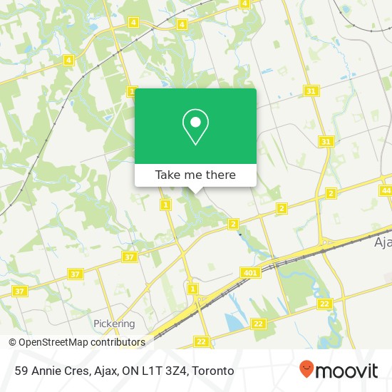 59 Annie Cres, Ajax, ON L1T 3Z4 map