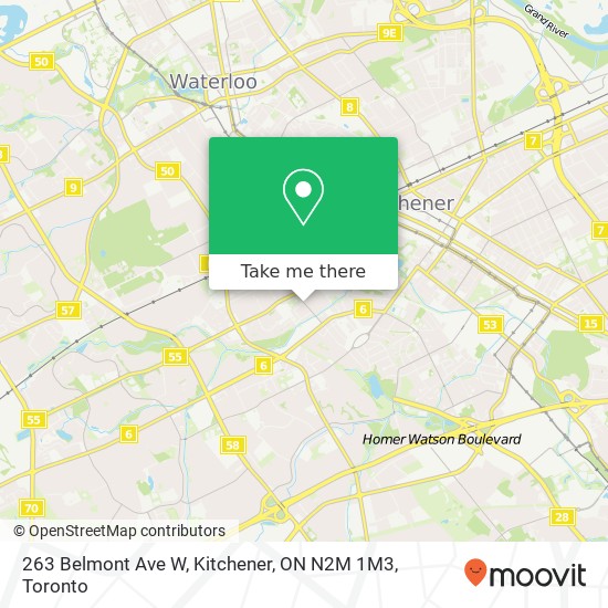 263 Belmont Ave W, Kitchener, ON N2M 1M3 map