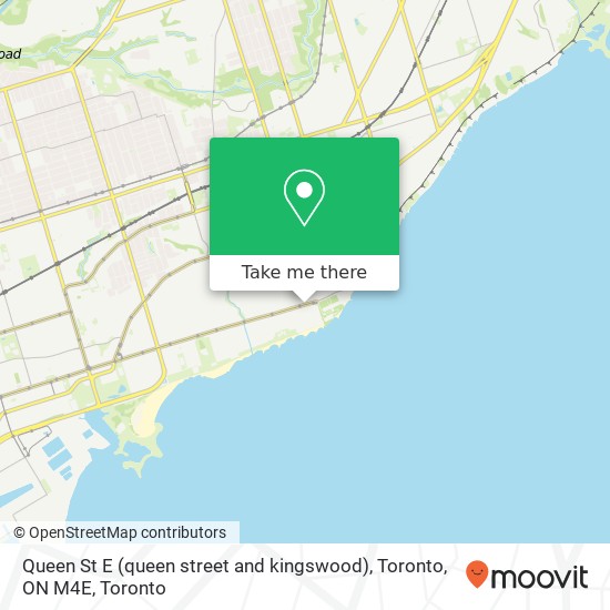 Queen St E (queen street and kingswood), Toronto, ON M4E map