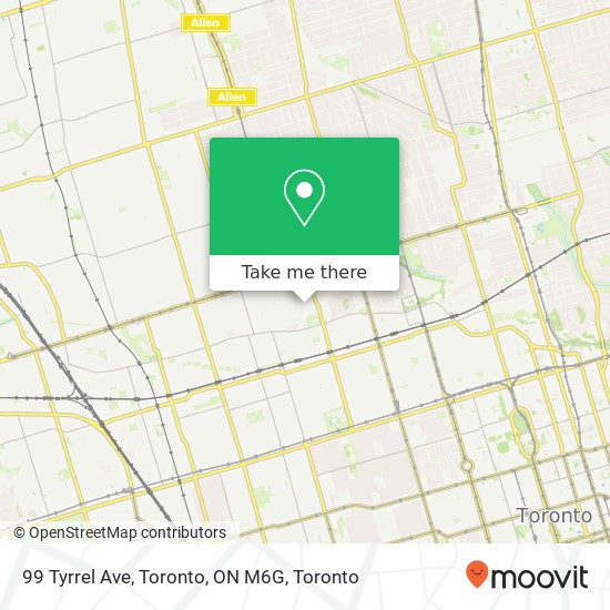 99 Tyrrel Ave, Toronto, ON M6G map