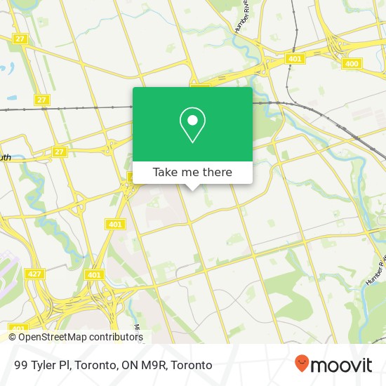99 Tyler Pl, Toronto, ON M9R map