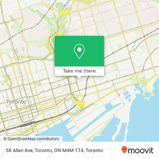 58 Allen Ave, Toronto, ON M4M 1T4 map