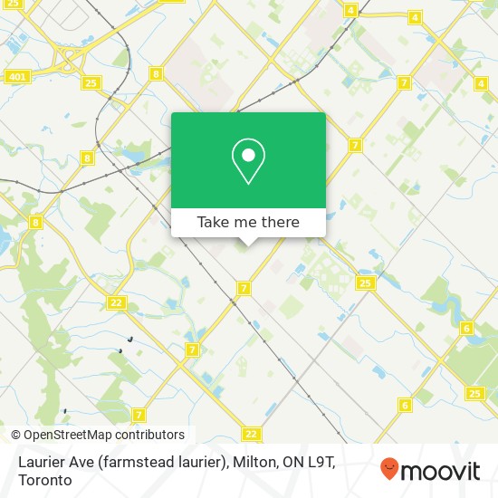 Laurier Ave (farmstead laurier), Milton, ON L9T map