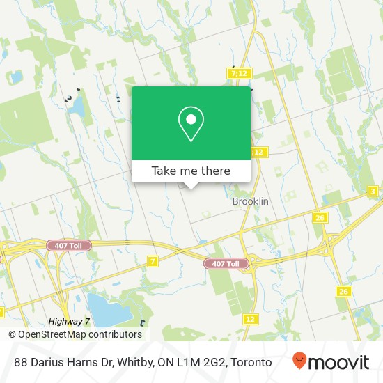 88 Darius Harns Dr, Whitby, ON L1M 2G2 map