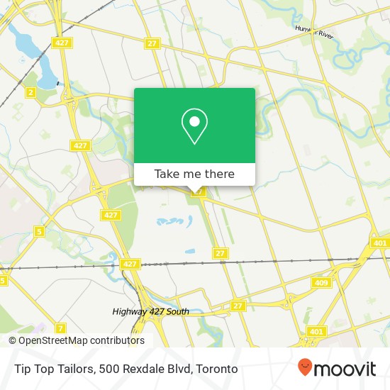 Tip Top Tailors, 500 Rexdale Blvd map