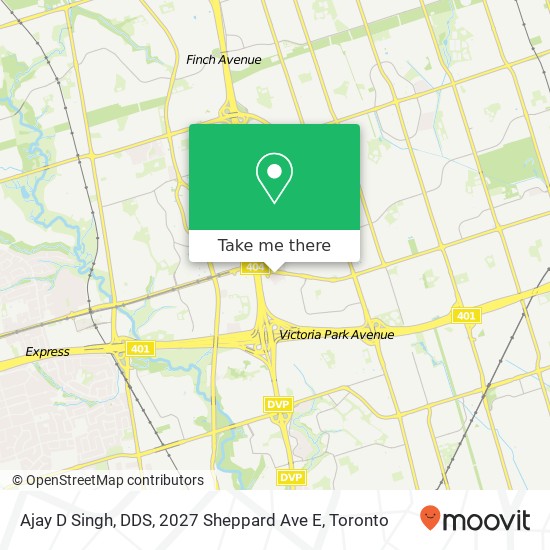 Ajay D Singh, DDS, 2027 Sheppard Ave E map