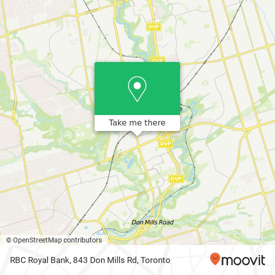 RBC Royal Bank, 843 Don Mills Rd map
