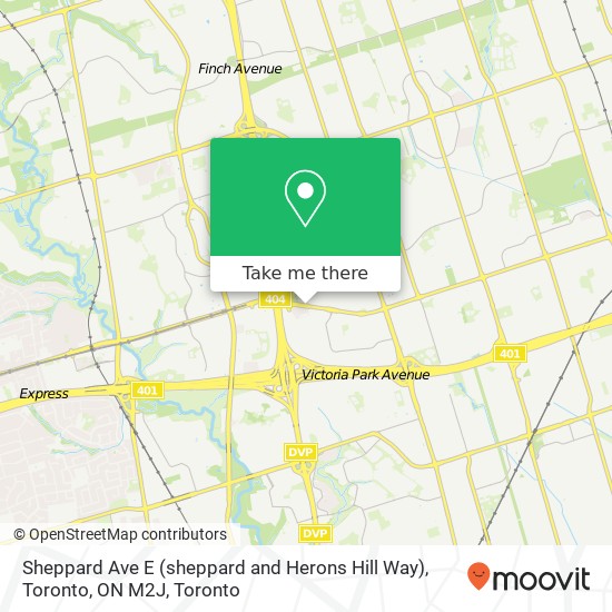 Sheppard Ave E (sheppard and Herons Hill Way), Toronto, ON M2J map