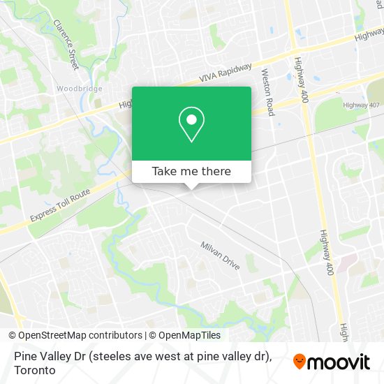 Pine Valley Dr (steeles ave west at pine valley dr) map