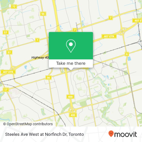 Steeles Ave West at Norfinch Dr map