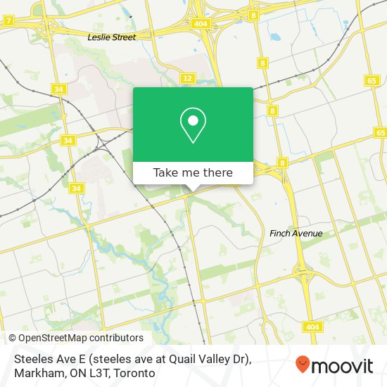 Steeles Ave E (steeles ave at Quail Valley Dr), Markham, ON L3T map